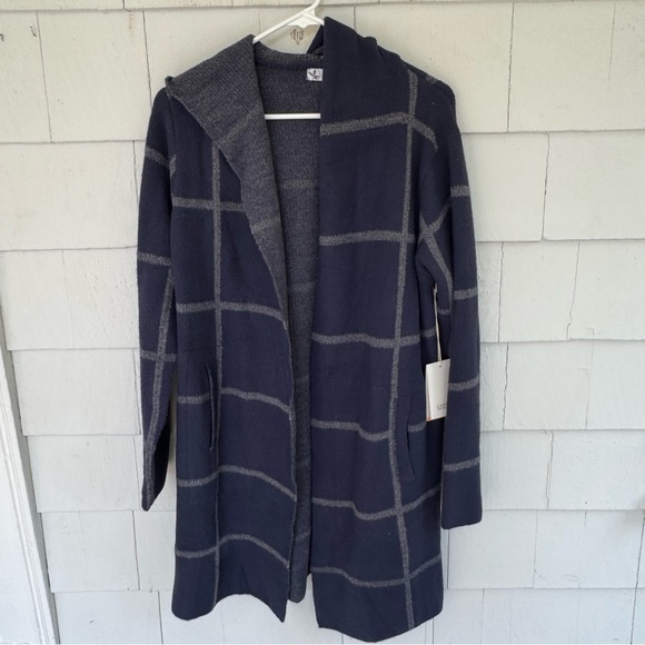Carve Designs Durango Plus Cardigan Open Front Hooded Navy Blue size Medium NWT - Picture 1 of 8